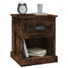 Mesita noche 2 uds madera contrachapada roble humo 39x39x47.5cm 5