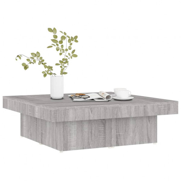 Mesa de centro madera contrachapada gris Sonoma 90x90x28 cm M 3