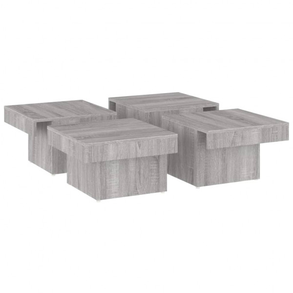 Mesa de centro madera contrachapada gris Sonoma 90x90x28 cm M 4