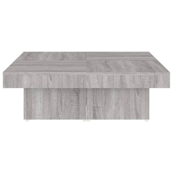 Mesa de centro madera contrachapada gris Sonoma 90x90x28 cm M 5