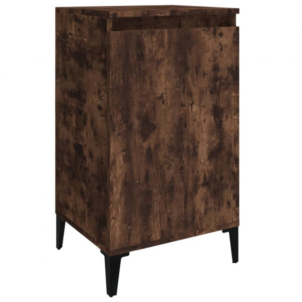 Mesitas noche 2 uds madera contrachapada roble humo 40x35x70 cm M 5