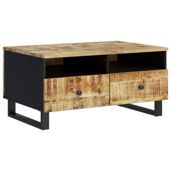 Mesa de centro madera maciza mango y contrachapada 80x54x40 cm M 2