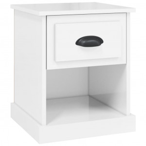 Mesa cabeceira 39x39x47.5cm derivados madeira branco brilhante H