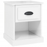 Mesa cabeceira 39x39x47.5cm derivados madeira branco brilhante 2