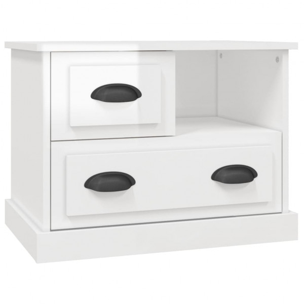 Mesa de cabeceira 60x39x45 cm branco brilhante M 2