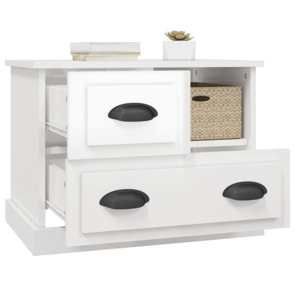 Mesa de cabeceira 60x39x45 cm branco brilhante M 5