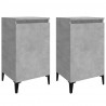Mesitas de noche 2 uds madera gris hormigón 40x35x70 cm 2