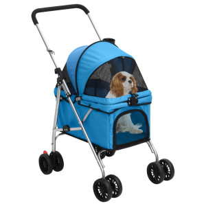 Cochecito para perros plegable tela oxford azul 76x50x100 cm H