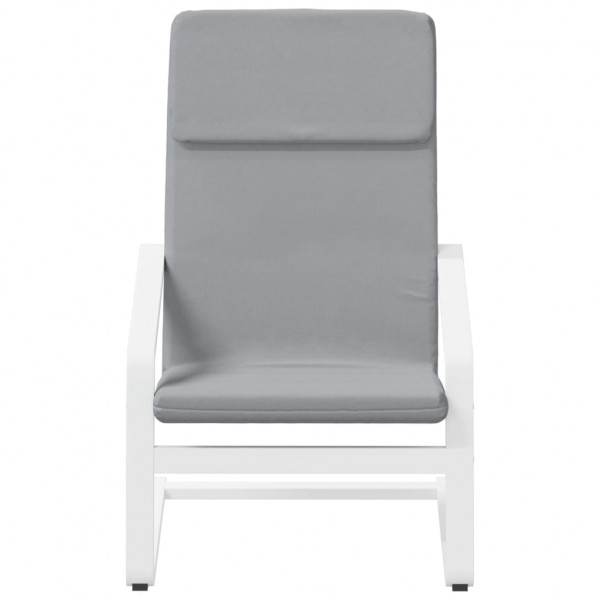 Sillón de relax con taburete tela gris claro M 4