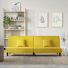 Sofá-cama veludo amarelo 1