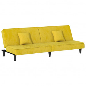 Sofá cama de terciopelo amarillo H