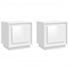Mesas cabeceira 2pcs 44x35x45cm deriv. madeira branco brilhante 2