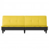 Sofá-cama tecido amarelo-claro 4