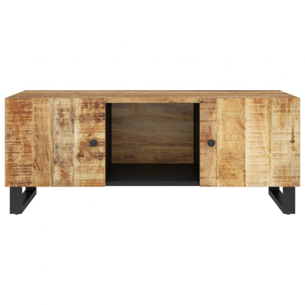 Mesa de centro madera maciza mango y contrachapada 100x54x40 cm M 4