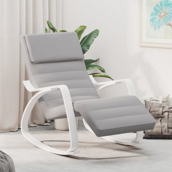 Silla mecedora de tela gris claro M 4