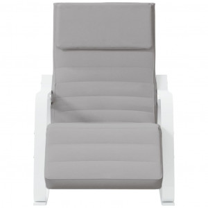 Silla mecedora de tela gris claro H