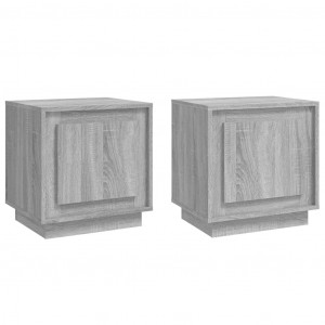 Mesas cabeceira 2pcs 44x35x45cm derivados madeira cinza sonoma H