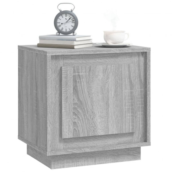 Mesitas de noche 2 uds madera contrachapada gris 44x35x45 cm M 4