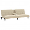 Sofá cama con portavasos tela crema 5