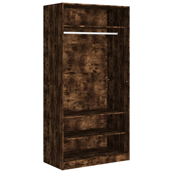 Armario madera contrachapada color roble ahumado 100x50x200 cm M 2