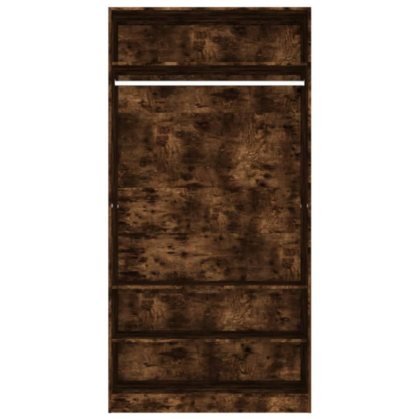 Armario madera contrachapada color roble ahumado 100x50x200 cm M 5