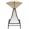 Tumbona con toldo acero y tela color crema 167x80x195 cm 3