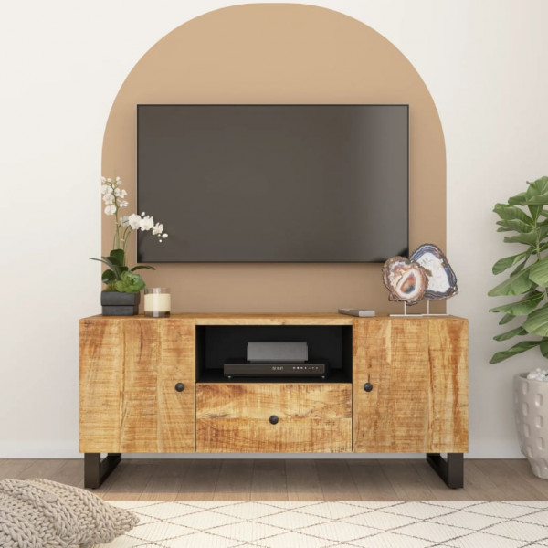 Mueble de TV madera mango y madera contrachapada 105x33.5x46 cm D