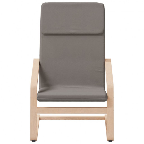 Sillón de relax con taburete de tela gris taupé M 4