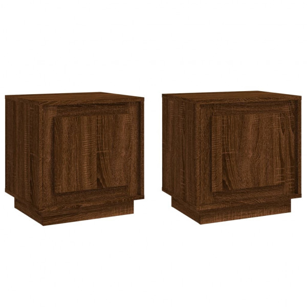 Mesas cabeceira 2 pcs 44x35x45 deriv. madeira carvalho castanho M 2