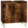 Armario de lavabo madera contrachapada roble ahumado 58x33x60cm 2
