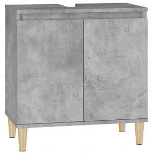 Armario de lavabo madera contrachapada gris hormigón 58x33x60cm H