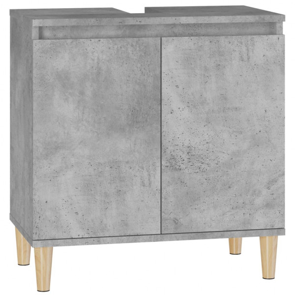 Armario de lavabo madera contrachapada gris hormigón 58x33x60cm M 2