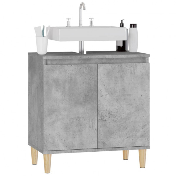 Armario de lavabo madera contrachapada gris hormigón 58x33x60cm M 4