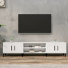 Mueble de TV madera contrachapada blanco brillo 180x31.5x40 cm 1