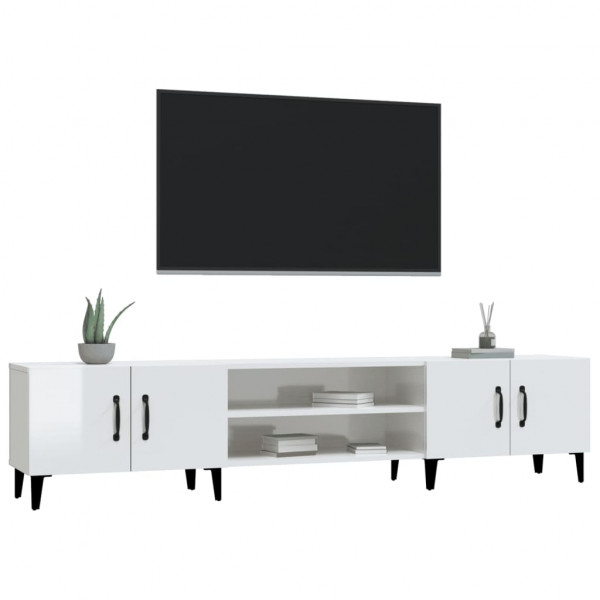 Móvel de TV 180x31.5x40cm derivados de madeira branco brilhante M 4