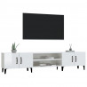 Mueble de TV madera contrachapada blanco brillo 180x31.5x40 cm 4