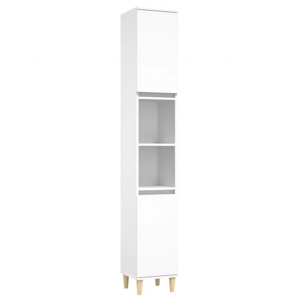 Juego de muebles de baño 3 pzas madera contrachapada blanco M 5