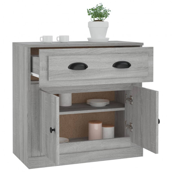 Aparador de madera contrachapada gris Sonoma 70x35.5x67.5 cm M 5