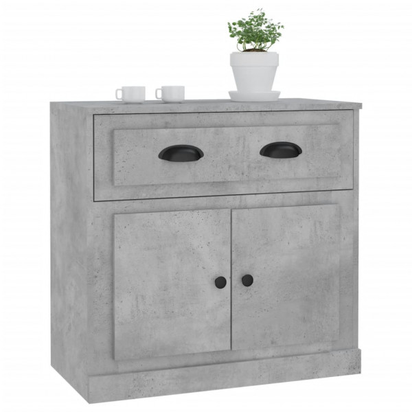 Aparador de madera contrachapada gris hormigón 70x35.5x67.5 cm M 4