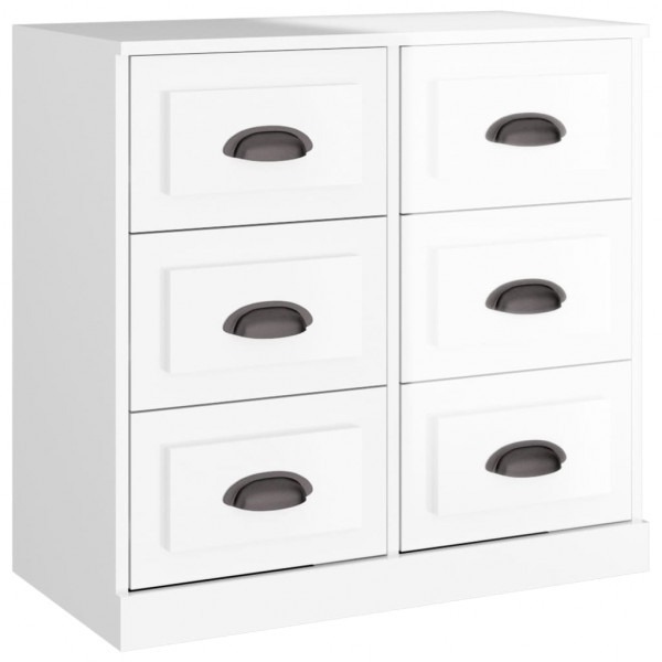 Aparador madera contrachapada blanco brillante 70x35.5x67.5 cm M 2