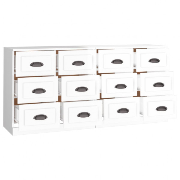 Aparadores 2 uds madera contrachapada blanco brillo M 5
