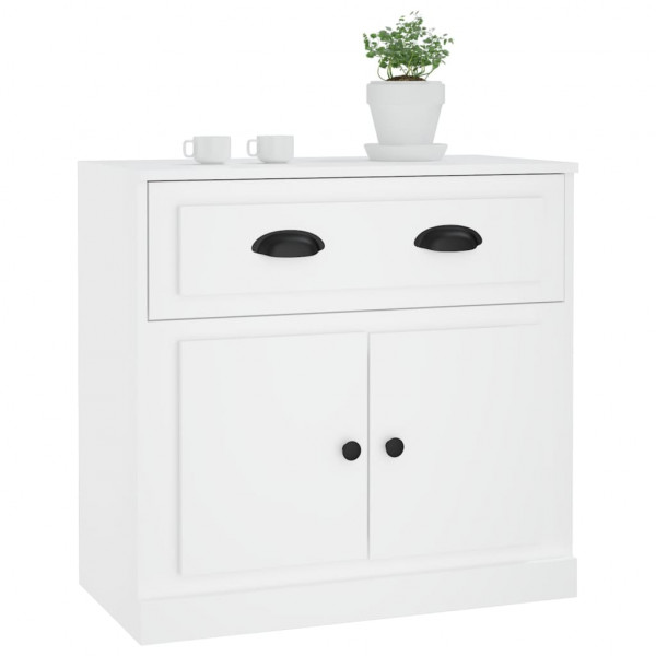 Aparador de madera contrachapada blanco 70x35.5x67.5 cm M 4