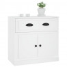 Aparador de madera contrachapada blanco 70x35.5x67.5 cm 4
