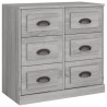 Aparador de madera contrachapada gris Sonoma 70x35.5x67.5 cm 2