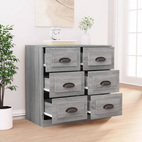 Aparador de madera contrachapada gris Sonoma 70x35.5x67.5 cm M 3