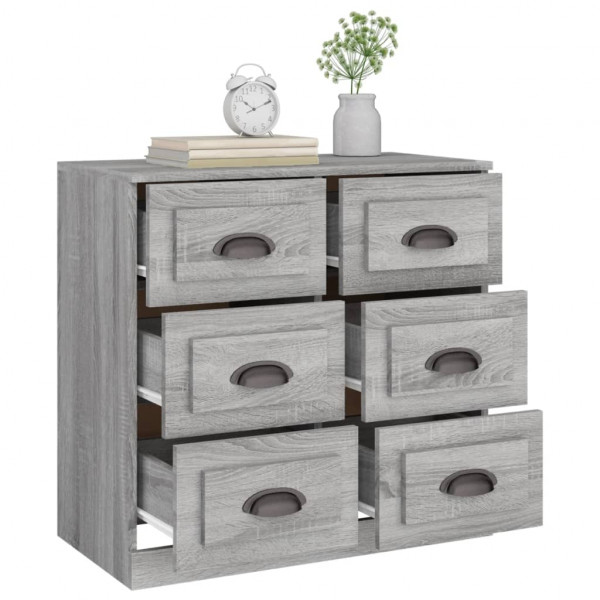 Aparador de madera contrachapada gris Sonoma 70x35.5x67.5 cm M 5