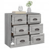 Aparador de madera contrachapada gris Sonoma 70x35.5x67.5 cm 5