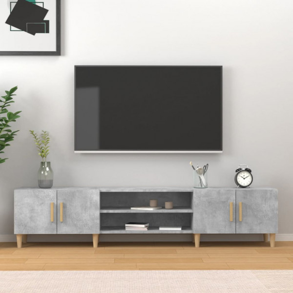 Mueble de TV madera contrachapada gris hormigón 180x31.5x40 cm D