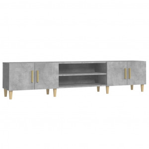 Mueble de TV madera contrachapada gris hormigón 180x31.5x40 cm H