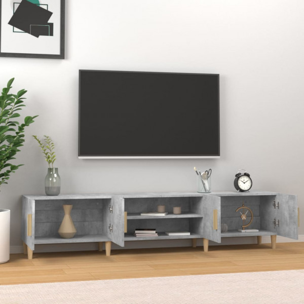 Mueble de TV madera contrachapada gris hormigón 180x31.5x40 cm M 3